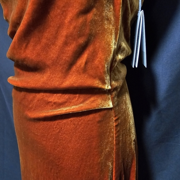 NWT! JNSQ Seville Dress in Amber Red Orange Velvet Size 4 & 10 Available. - Picture 7 of 12
